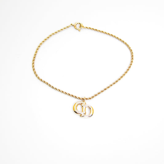 Christian Dior Vintage CD Logo Golden Bracelet