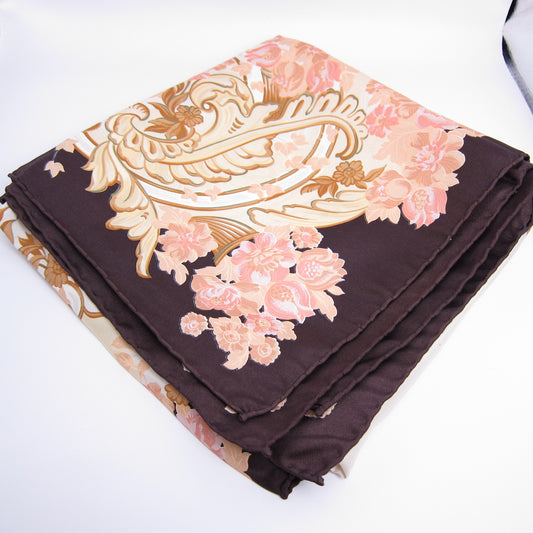 Christian Dior Vintage Butterfly & Floral Print Silk Scarf