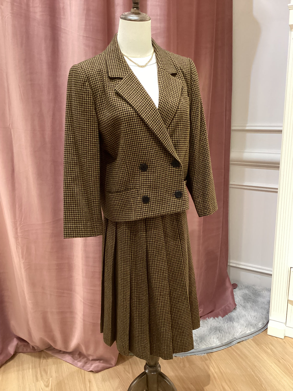Christian Dior Vintage Brown Top and Bottom Setup Suit