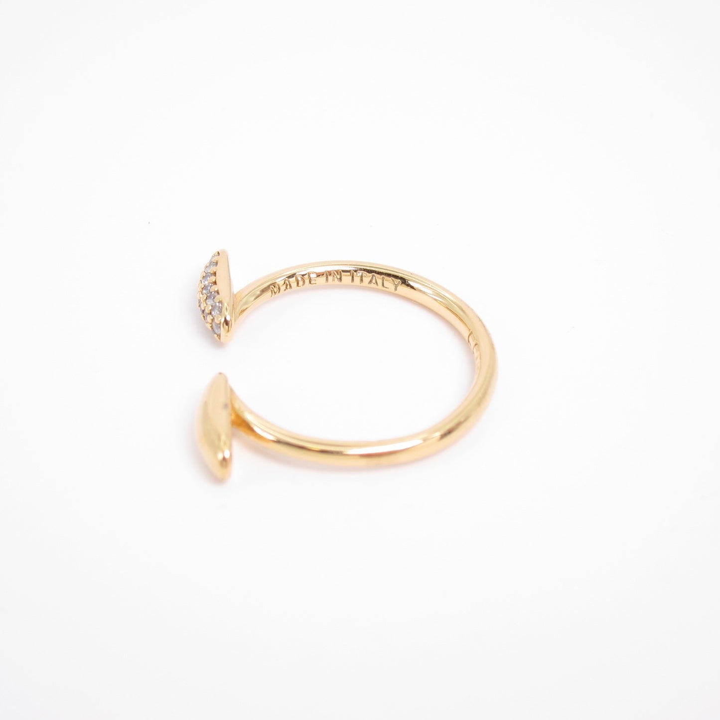 Fendi Vintage Filo Cubic Zirconia and Golden Open Cuff Ring