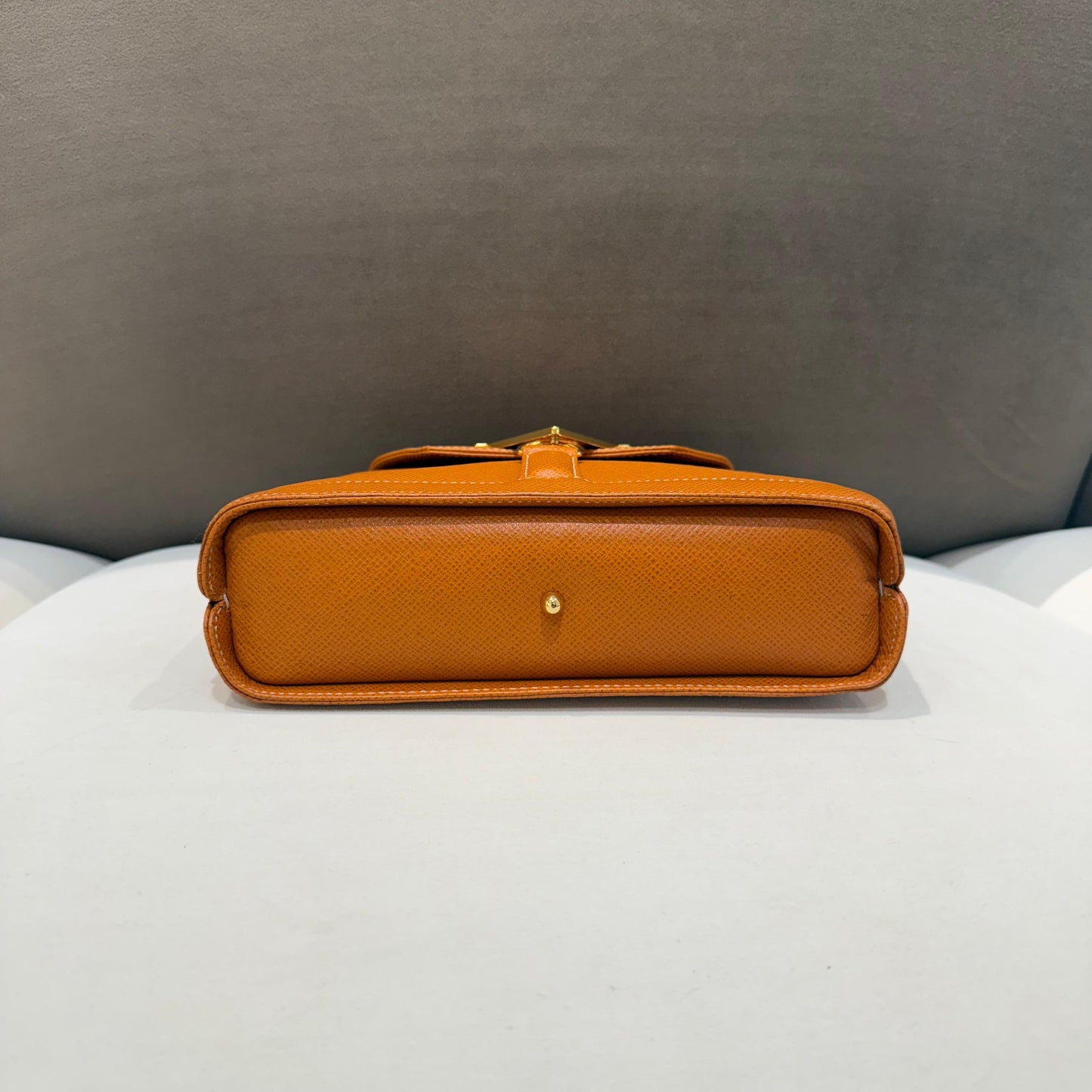 Valentino Garavani Vintage V Logo Brown Leather Shoulder Bag