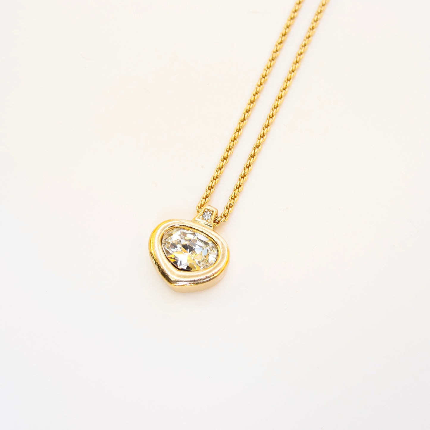 Christian Dior Vintage Rhinestone Motif Golden Necklace