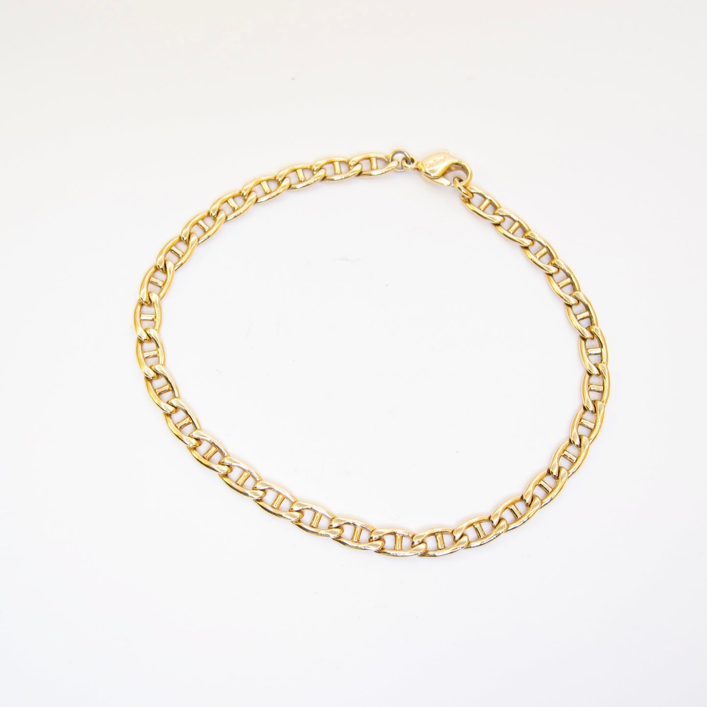 Christian Dior Vintage Stylish Chain Link Golden Bracelet