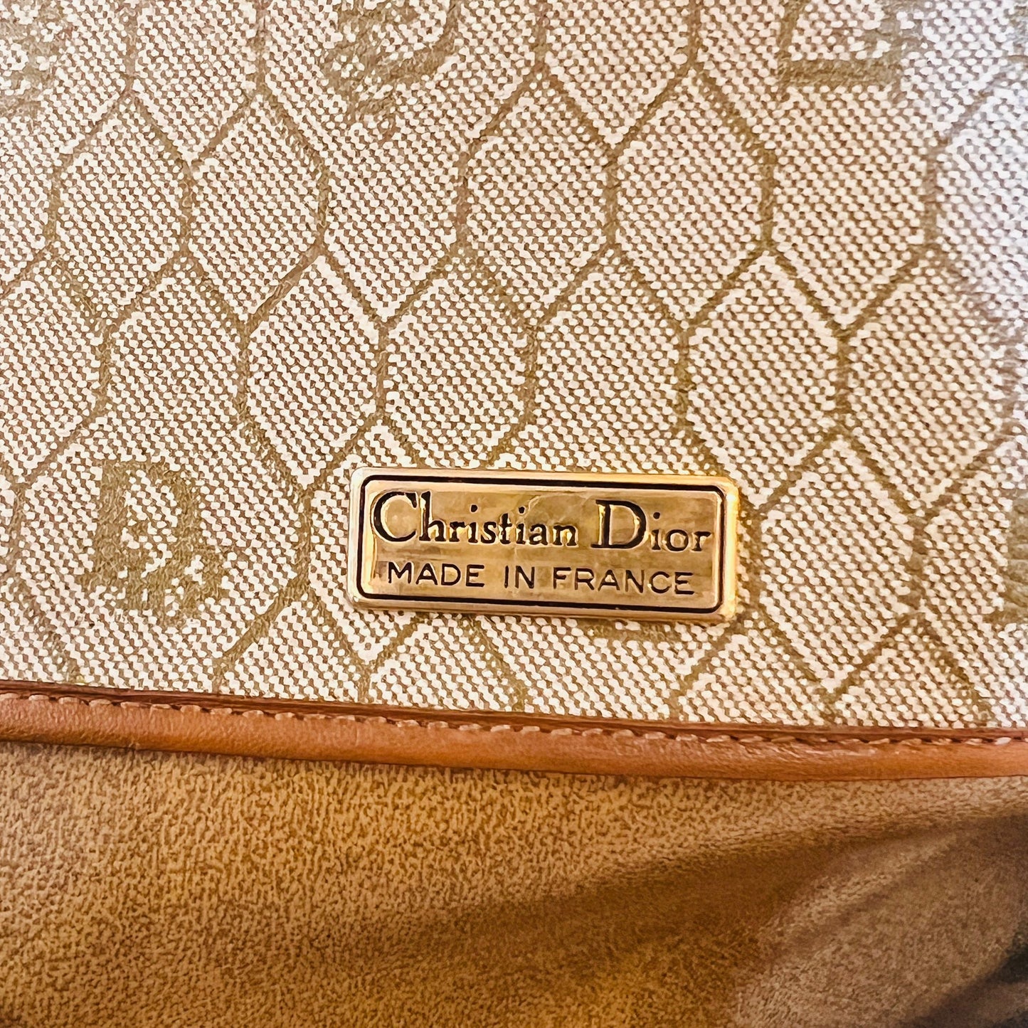 Christian Dior Vintage Brown Monogram Pvc Saddle Shoulder Bag