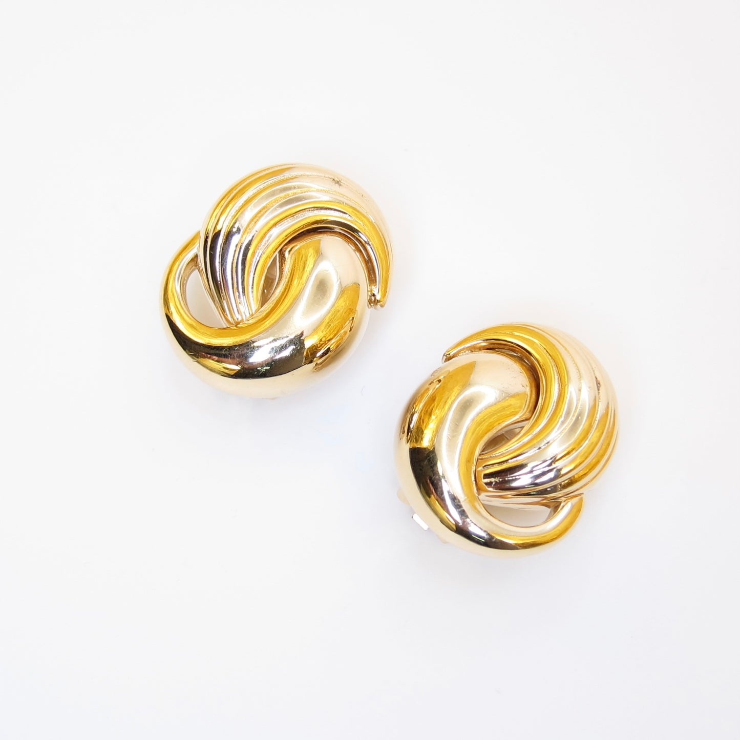 Christian Dior Vintage Stylish Golden Clip-on Earrings