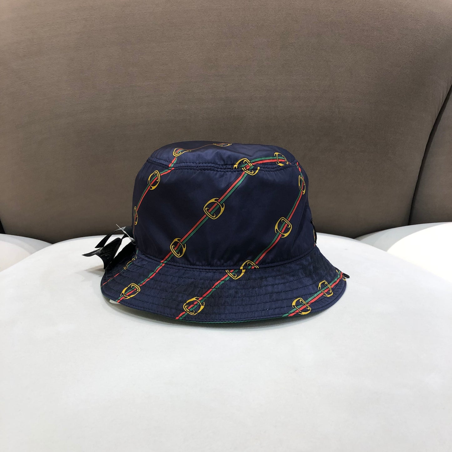 Gucci Vintage Reversible Green Nylon Bucket Hat