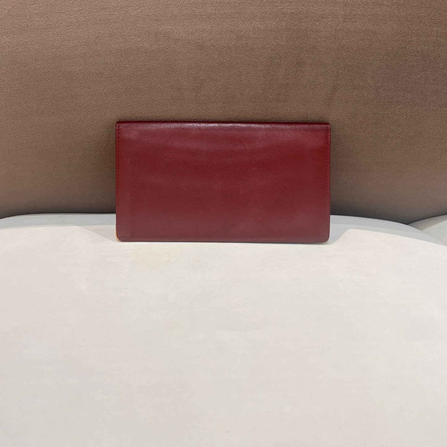 Cartier Vintage Must De Cartier Brown Leather Long Wallet With Card