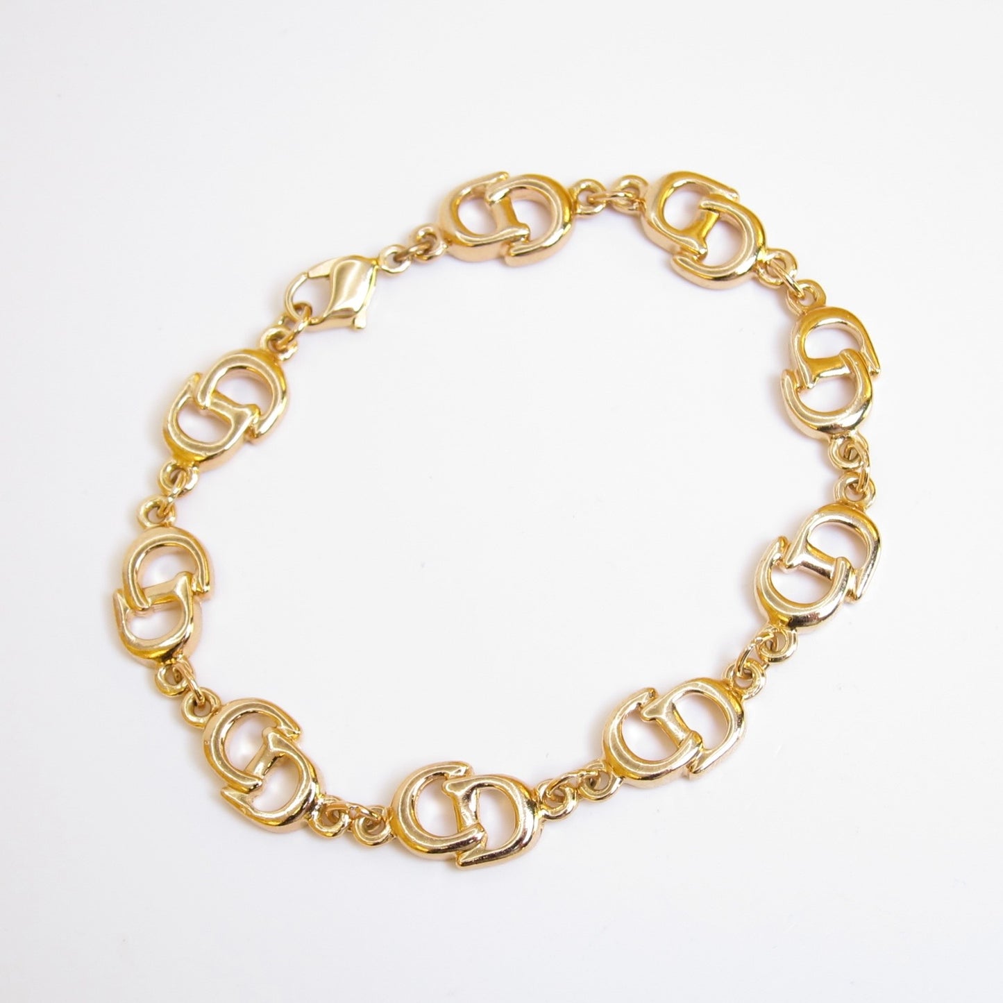 Christian Dior Vintage CD Logo Golden Bracelet