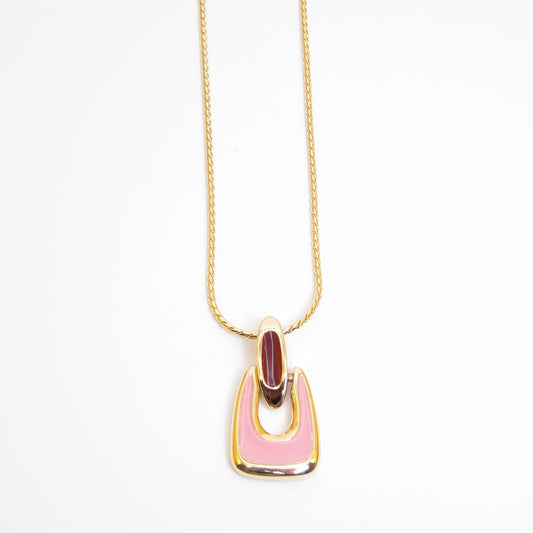 Givenchy Vintage Red and Pink Golden Necklace