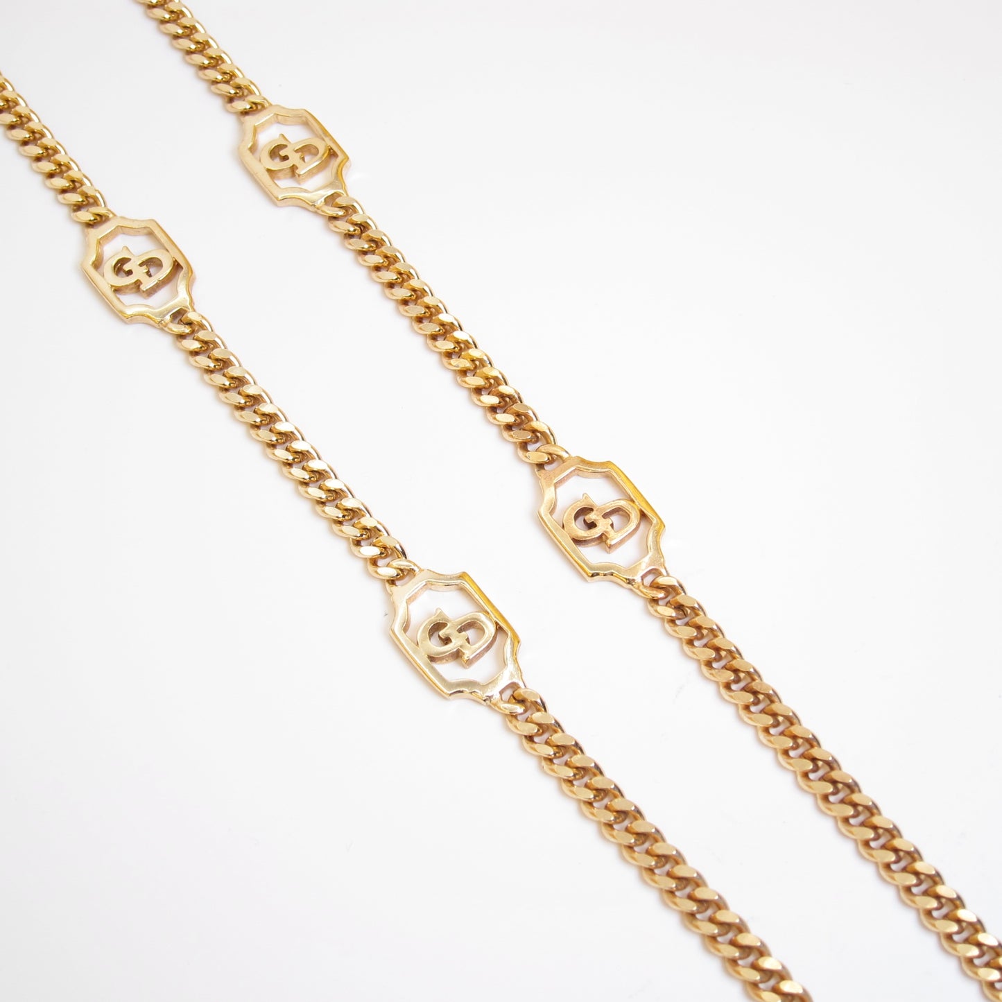 Christian Dior 復古 CD 標誌金色長項鍊