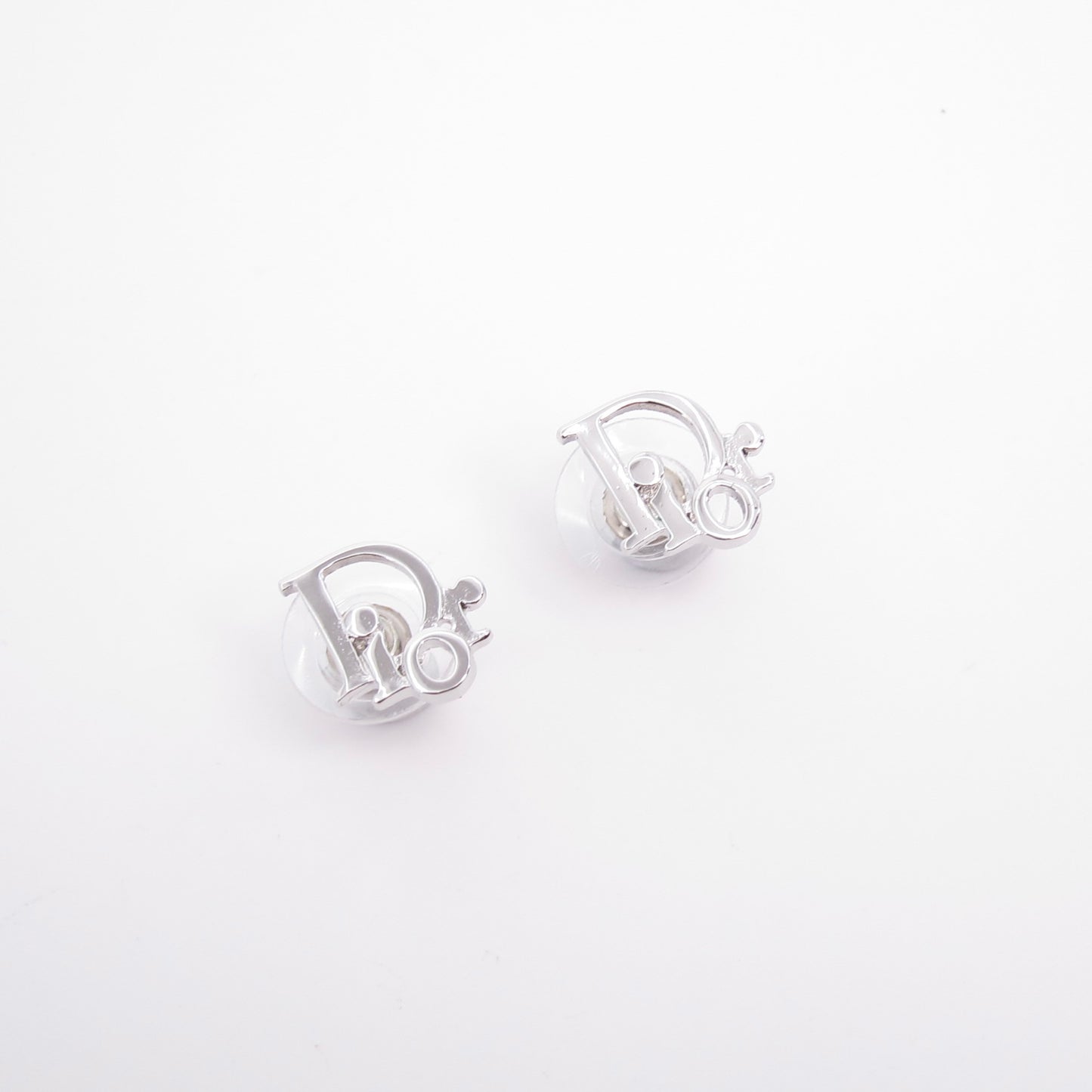 Christian Dior Vintage Dior Logo Silver Earrings