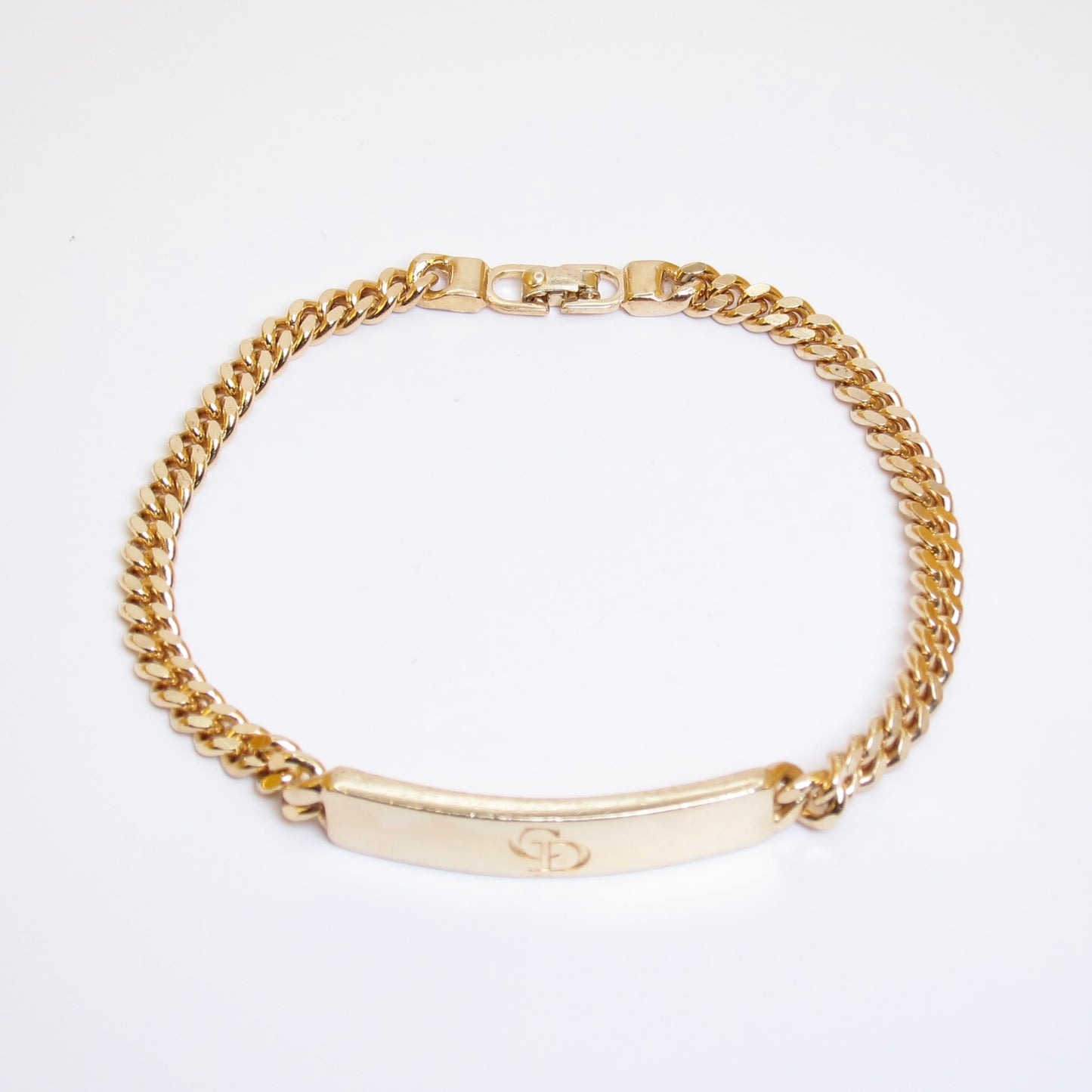 Christian Dior Vintage CD Logo Golden Bracelet