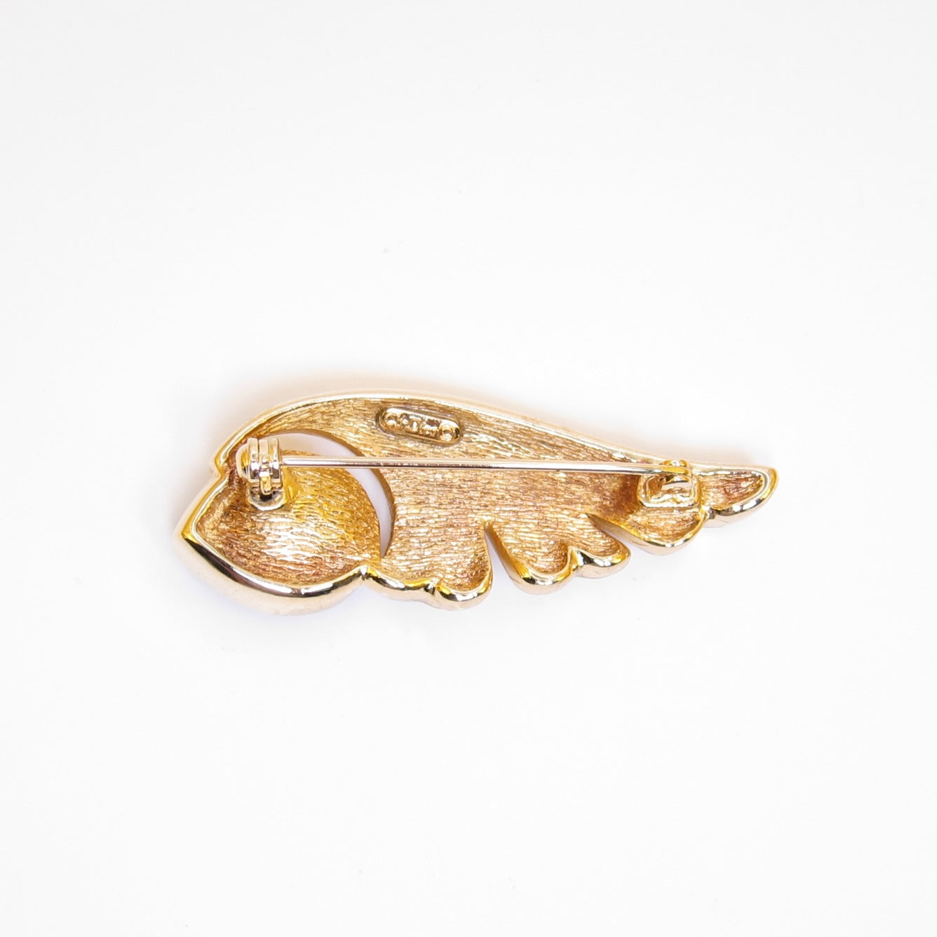 Christian Dior Vintage Plum Color Stone and Rhinestone Golden Brooch