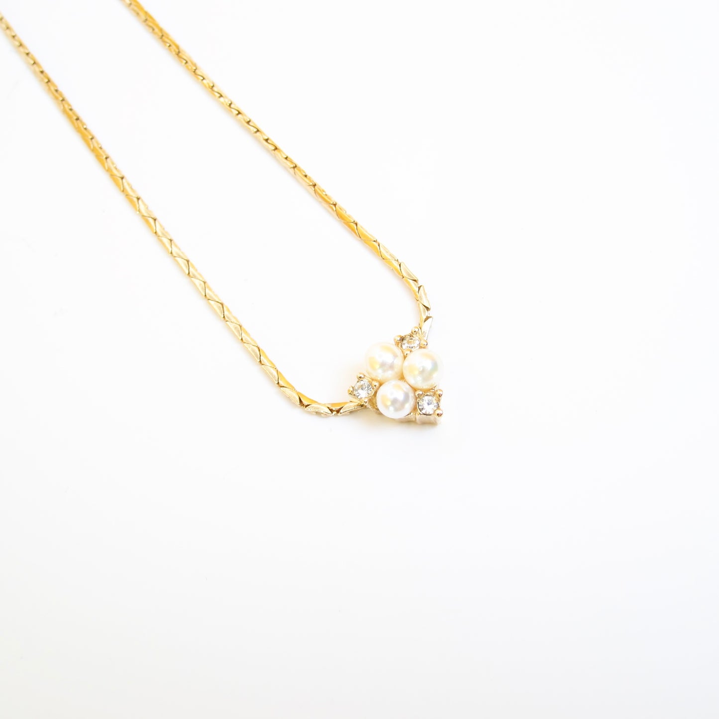 Christian Dior Vintage Pearl and Rhinestone Golden Necklace