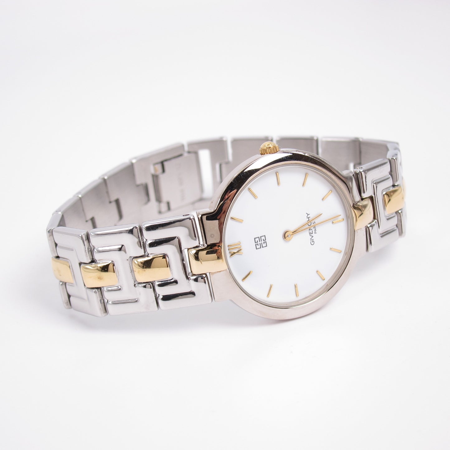 Givenchy Vintage Round White Face Two Tone Watch