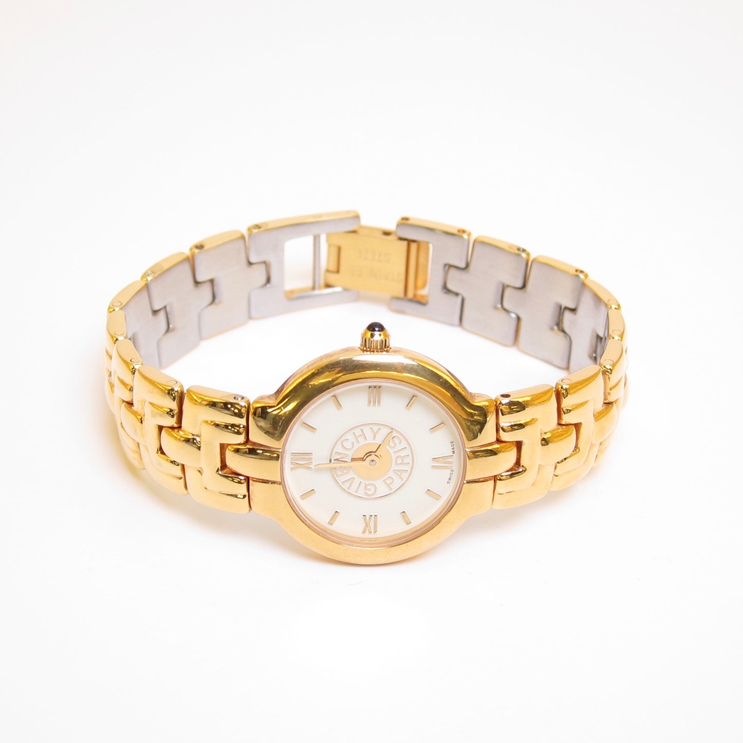 Givenchy Vintage Round White Face Golden Watch