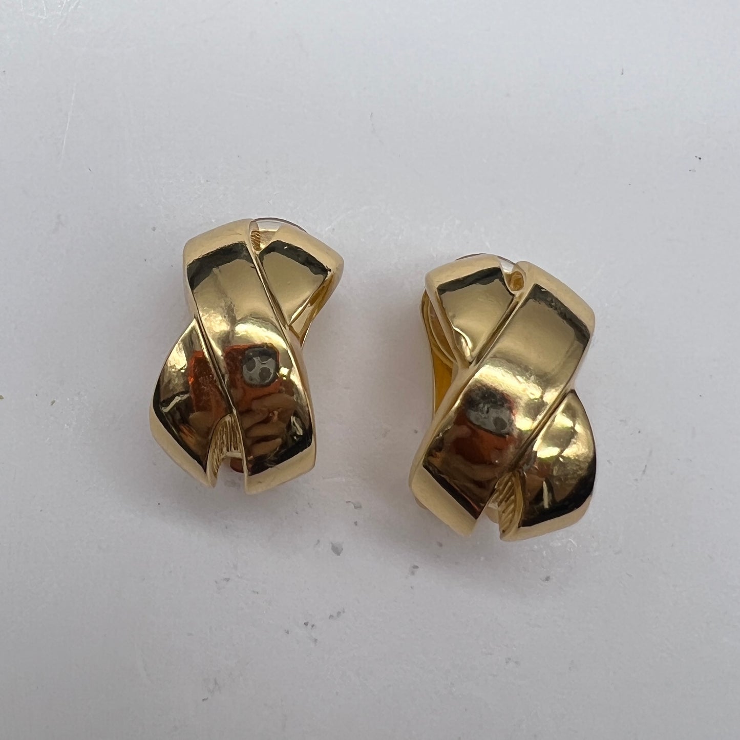 Christian Dior Vintage Golden Cross Clip-On Earrings