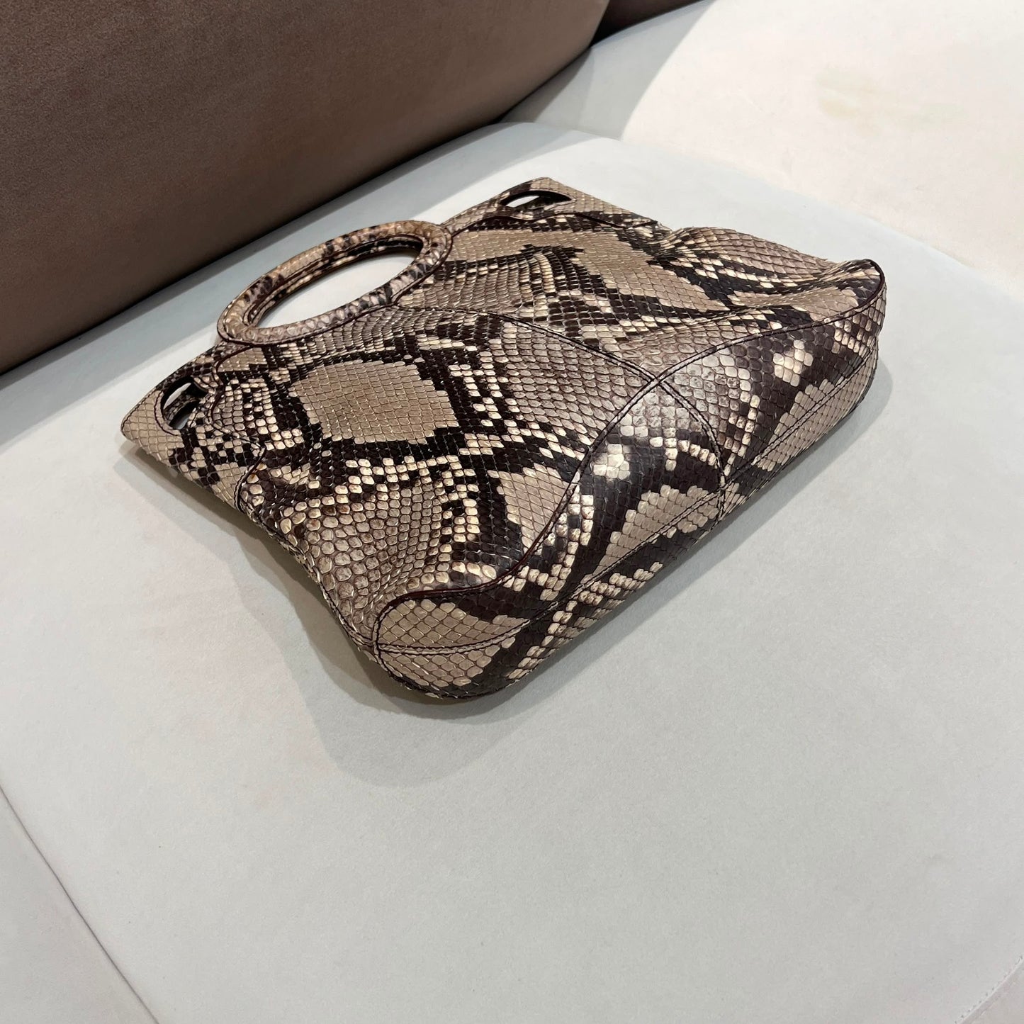 Cartier Marcello Vintage Python Leather Top Handle Handbag