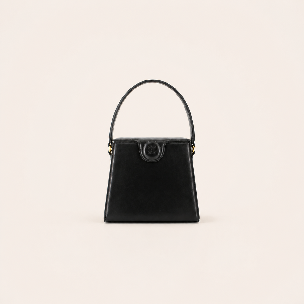Vintage Givenchy black leather handbag with embossed 4G tab
