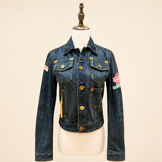 DSQUARED2 vintage Canada patch denim jacket – front view