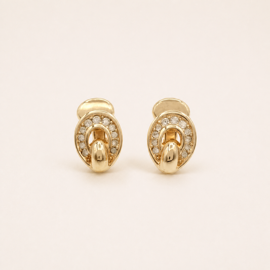 Christian Dior vintage gold-tone crystal oval clip-on earrings