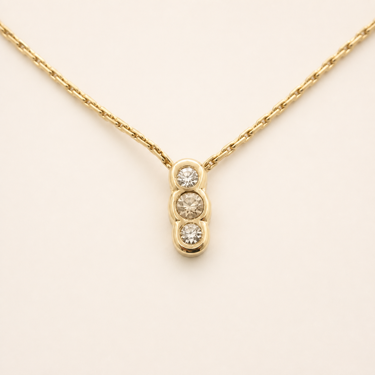 Christian Dior vintage gold-tone three-crystal bar pendant necklace, approximately 41 cm