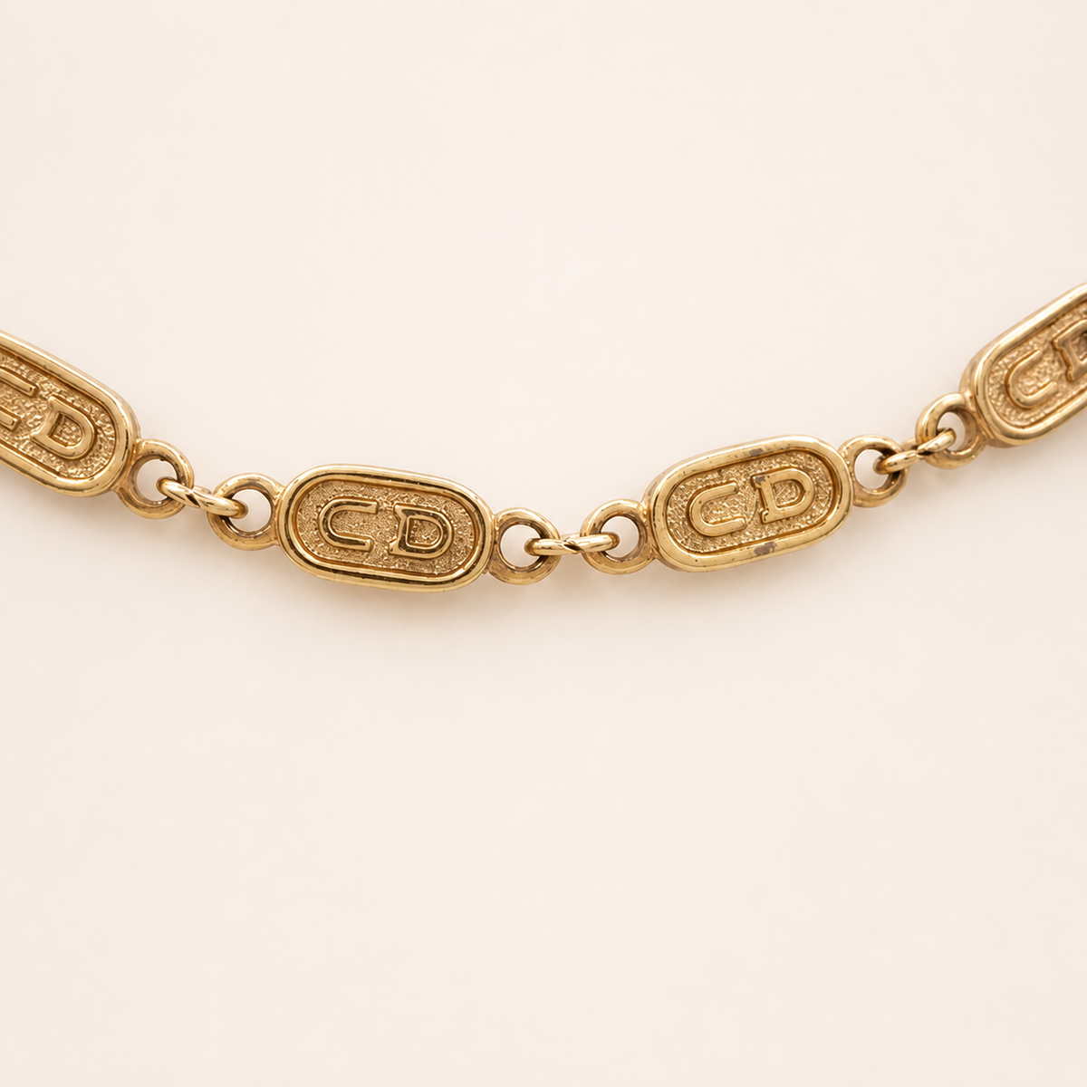Christian Dior Vintage Repeating CD Link Necklace