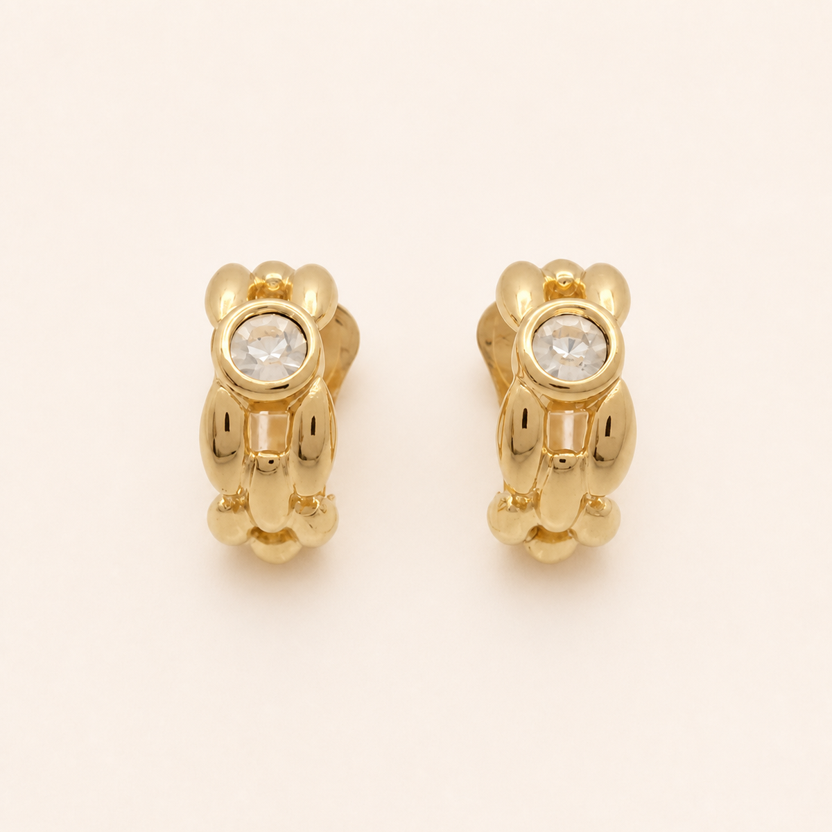 Christian Dior vintage crystal pod clip-on earrings