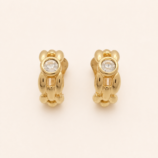 Christian Dior vintage crystal pod clip-on earrings