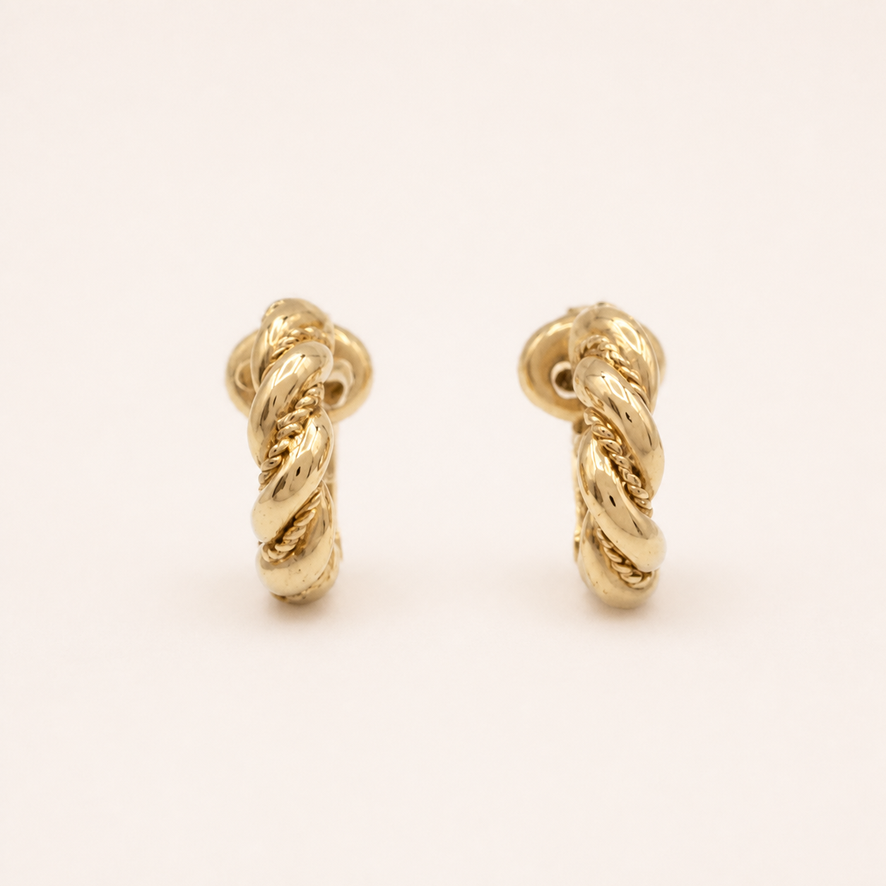 Christian Dior vintage twisted rope hoop clip-on earrings