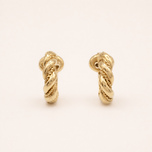 Christian Dior vintage twisted rope hoop clip-on earrings