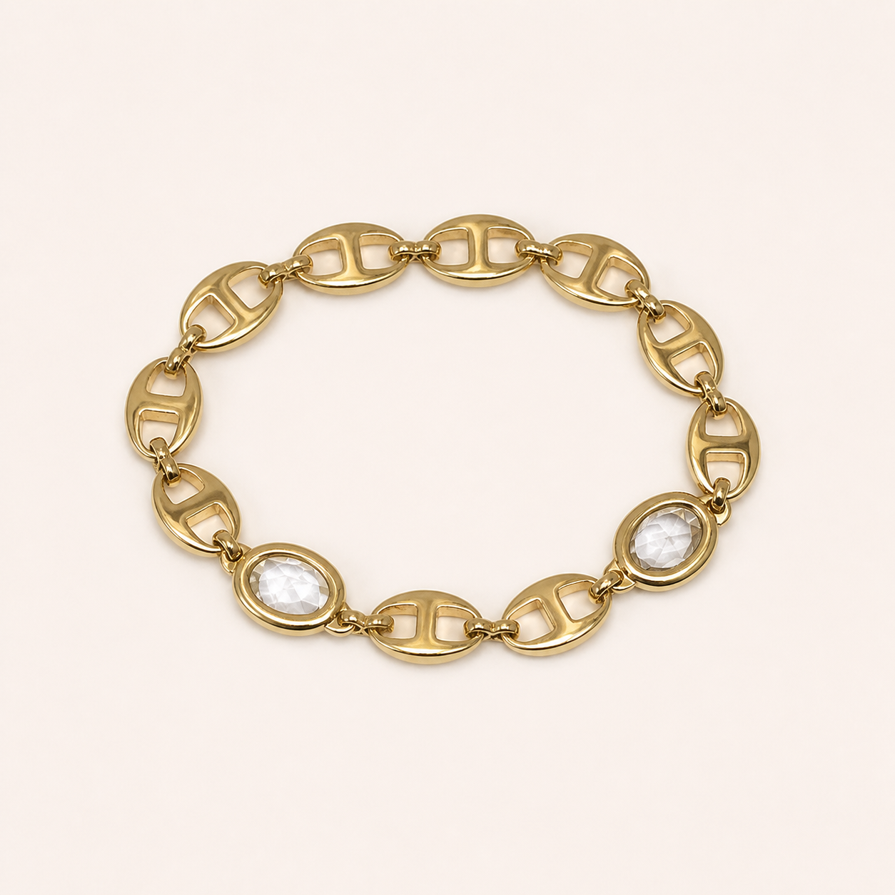 Givenchy crystal and sculpted link bracelet in gold-tone metal
