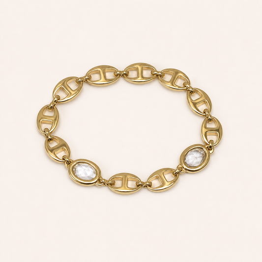 Givenchy crystal and sculpted link bracelet in gold-tone metal