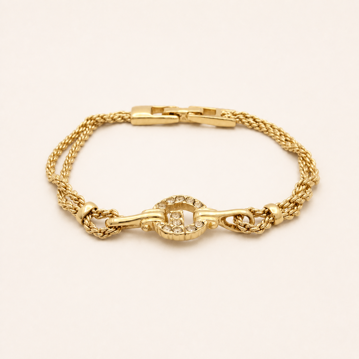 Givenchy crystal G multi-chain bracelet in gold-tone metal