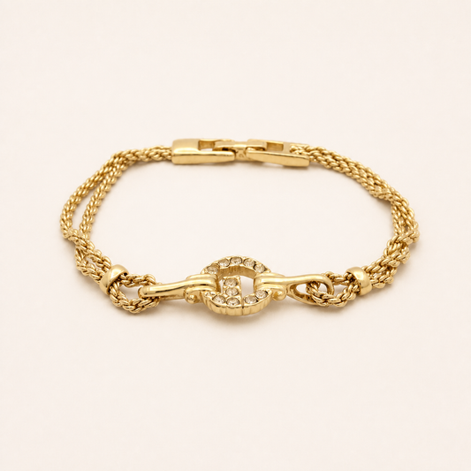 Givenchy crystal G multi-chain bracelet in gold-tone metal
