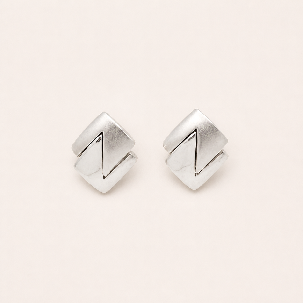 Givenchy geometric G clip earrings in silver-tone metal