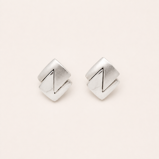 Givenchy geometric G clip earrings in silver-tone metal
