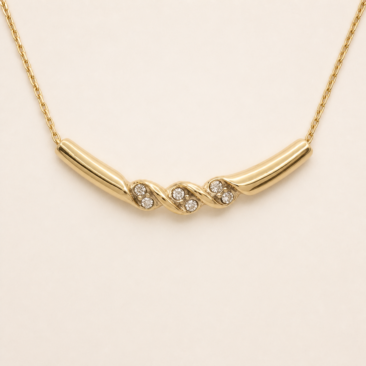 Givenchy crystal twist collar necklace in gold-tone metal