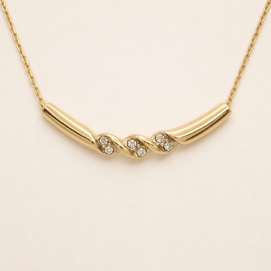 Givenchy crystal twist collar necklace in gold-tone metal