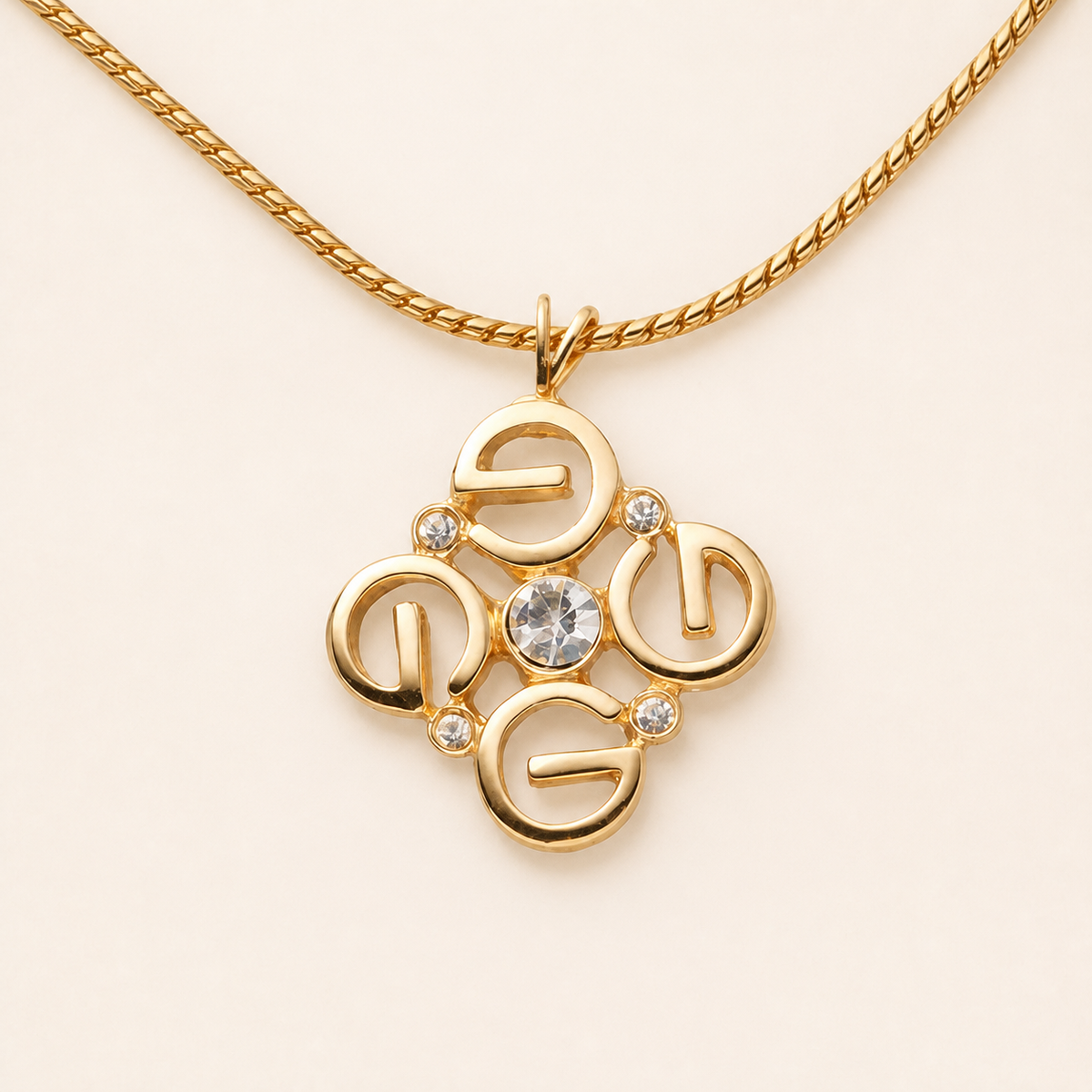 Givenchy crystal 4G pendant necklace in gold-tone metal