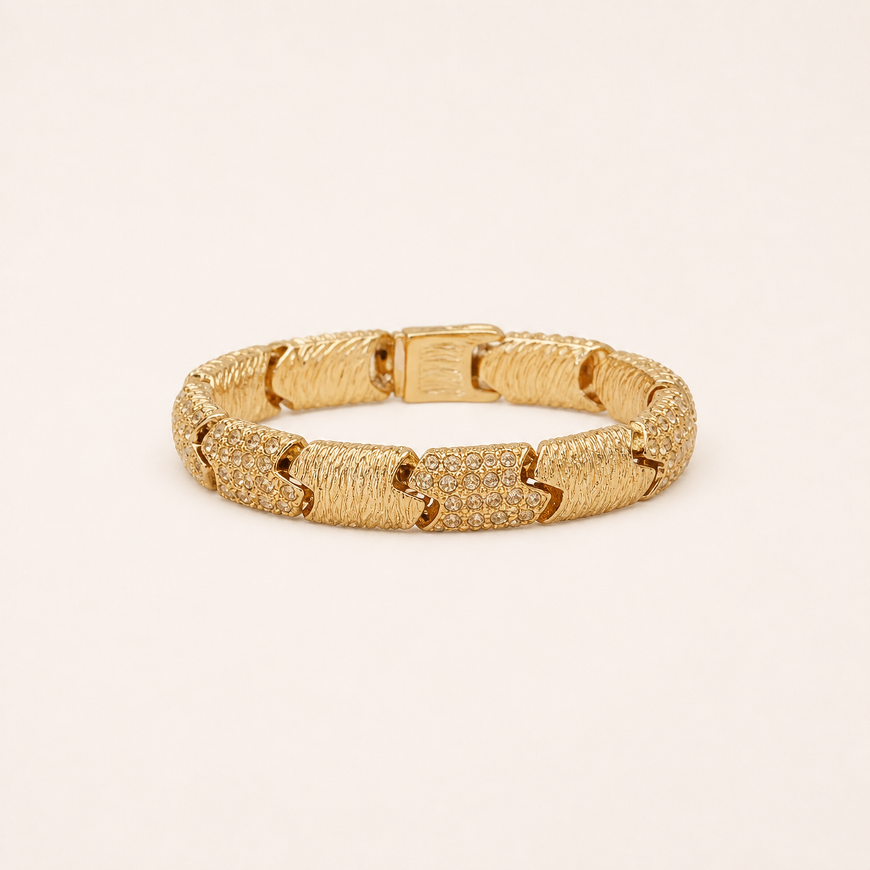 Givenchy crystal textured link bracelet in gold-tone metal