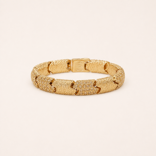 Givenchy crystal textured link bracelet in gold-tone metal