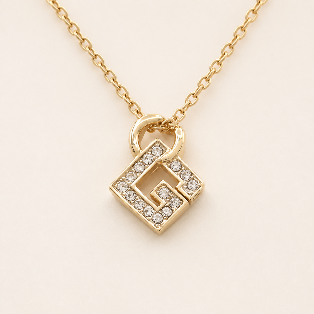 Givenchy crystal 4G diamond pendant necklace in gold-tone metal