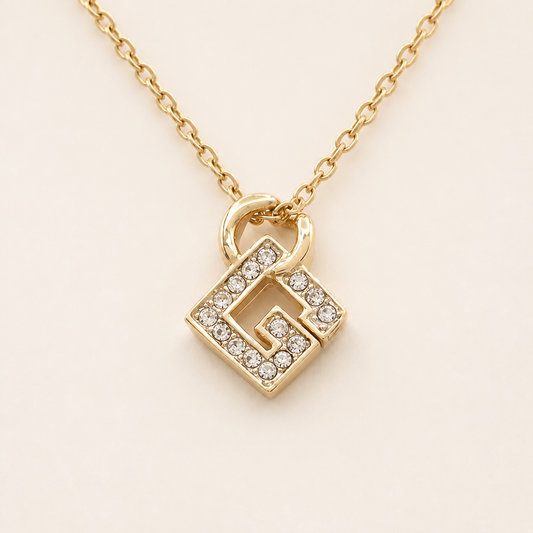 Givenchy crystal 4G diamond pendant necklace in gold-tone metal