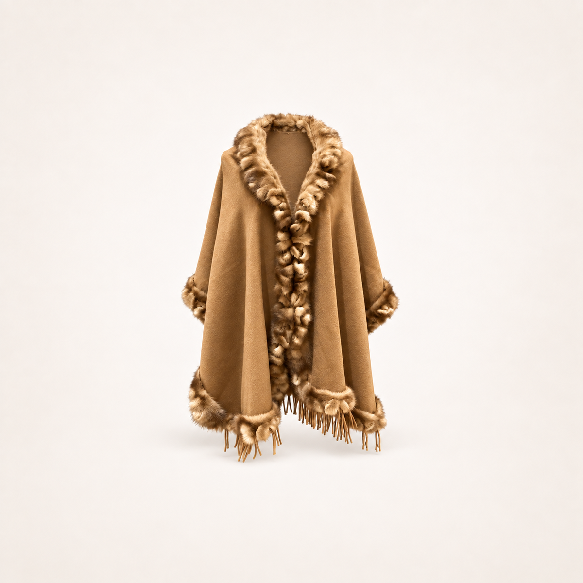 Fendi Vintage Camel-Tone Fur-Trimmed Shawl – Diorella vintage product cover