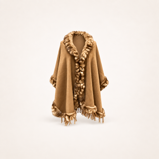 Fendi Vintage Camel-Tone Fur-Trimmed Shawl – Diorella vintage product cover