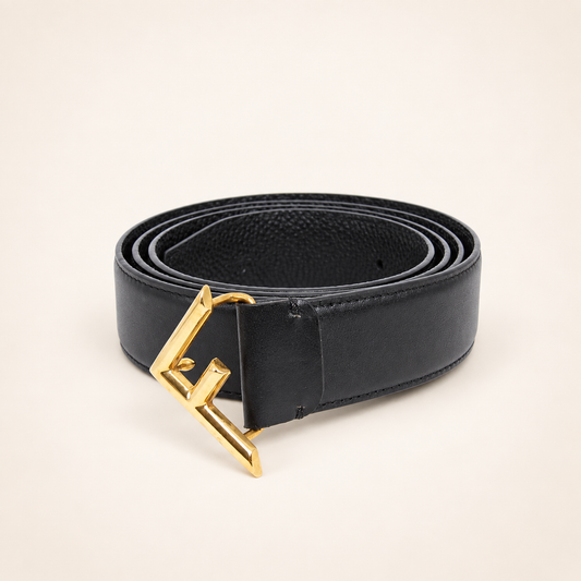 Fendi Vintage F Logo Buckle Black Leather Belt – Diorella vintage product cover