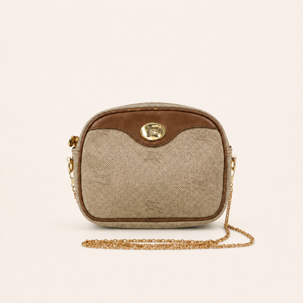 Burberry Vintage Equestrian Knight Monogram Chain Shoulder Bag – vintage designer bag front cover