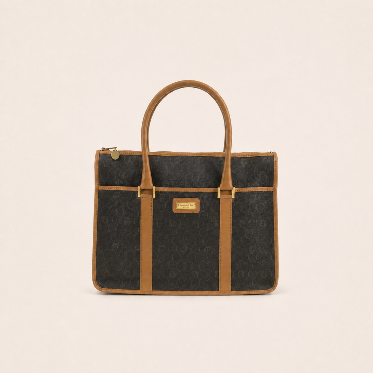 Christian Dior Vintage Honeycomb Canvas Handbag – vintage designer bag front cover