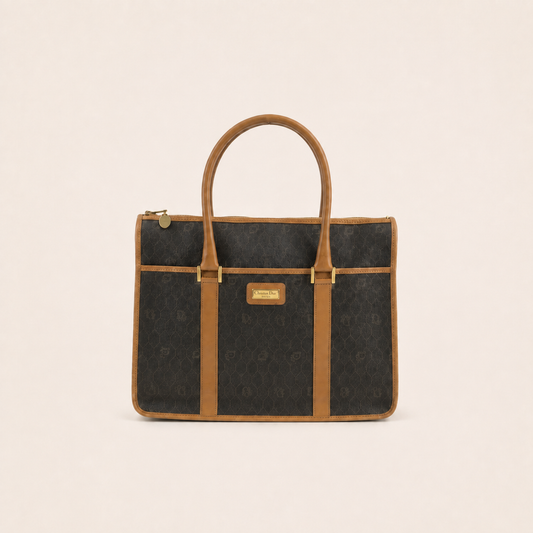 Christian Dior Vintage Honeycomb Canvas Handbag – vintage designer bag front cover